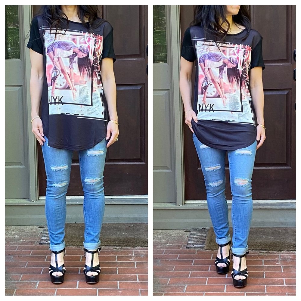 ✨LAST ONE✨PARIS CHIC GRAPHIC TEE SHIRT - Picture 2 of 5